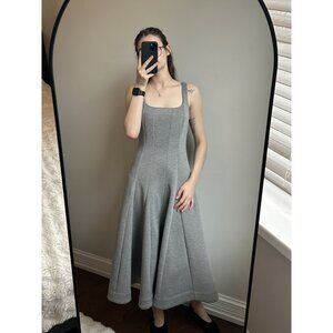 Anthropologie Du Paradis Gray A-Line Midi Dress Size Small